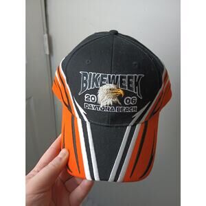 Vintage Daytona Beach Bike Week Hat 2006 Men's Cap NWT Orange Souvenir OS